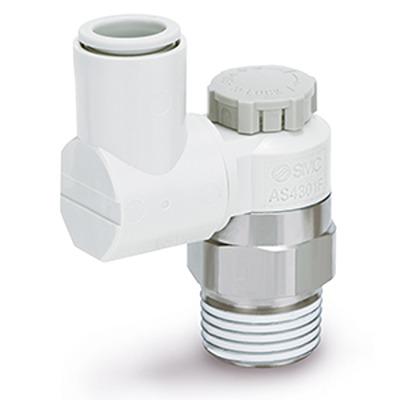AS2301F-01-08SA SMC AS2 Series Threaded Pneumatic Silencer & Exhaust Restrictor Function Fitting, R 1/8 Inlet Port, 8mm Tube Inlet