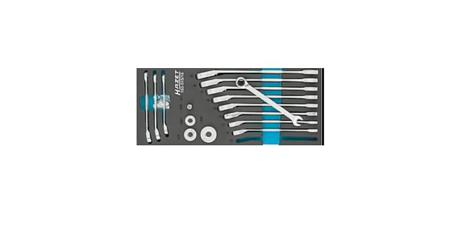 163-515-16 HAZET 16-Piece Wrench Set, 9 mm, Chrome Vanadium Steel