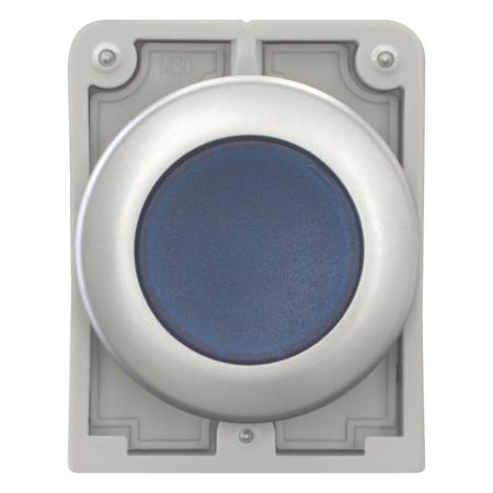 182940-M30C-FDL-B Eaton Flush Blue Push Button - Momentary, M30 Series, 30mm Cutout, Round