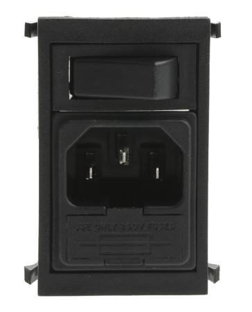 BZV01/Z0000/01 Bulgin C14 Snap-In IEC Connector Male, 10A, 250 V, Fuse Size 5 x 20mm