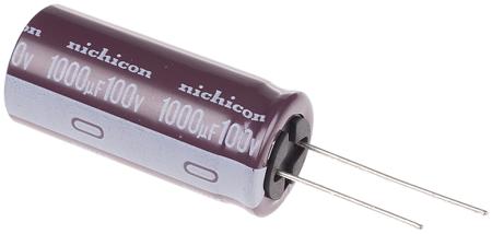 UPW2A102MHD Nichicon 1000μF Aluminium Electrolytic Capacitor 100V dc, Radial, Through Hole -