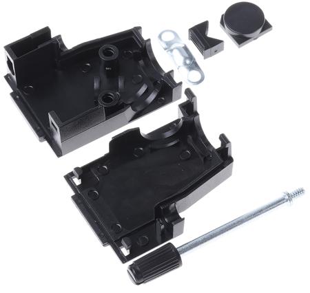 MHDSSK-P-9-L-K MH Connectors MHDSSK-T/P Series ABS Angled, Straight D Sub Backshell, 9 Way, Strain Relief