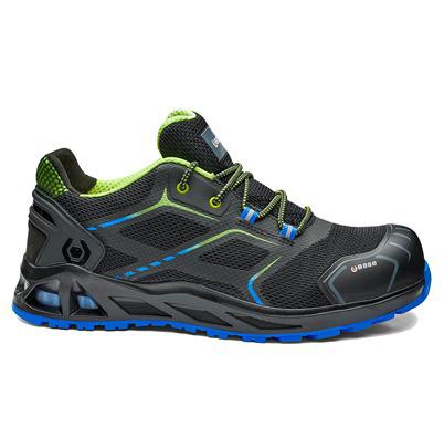 B1004BKB43 BASE B1004 Men, Women Black/Blue Aluminium Toe Capped Safety Shoes, UK 9, EU 43