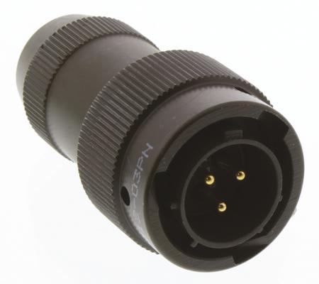 62GB-16J12-03PN Amphenol, 62GB 3 Way Cable Mount MIL Spec Circular Connector Plug, Pin Contacts,Shell Size 12, Bayonet Coupling,