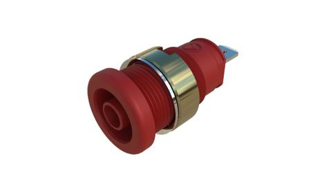 972355201 Hirschmann Test & Measurement 4 mm Red Female Banana Socket - Tab Termination, 25A