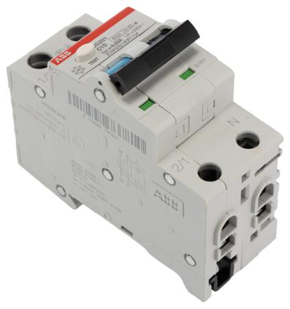 2CSR255180R1104--DS201-C10-A30 ABB RCBO - 2P, 6 kA Breaking Capacity, 30mA Trip Sensitivity, DS201 Series