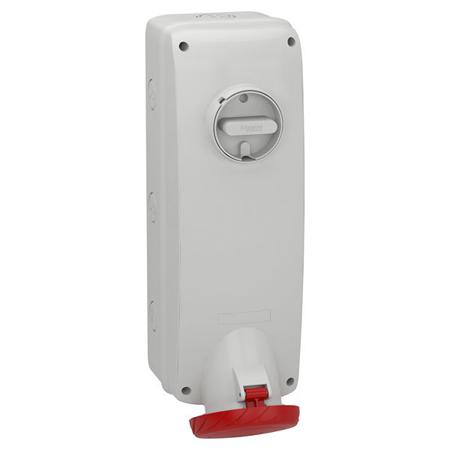 PKB63P534 Schneider Electric, PKB63 IP65 Grey Wall Mount 3P + E Industrial Power Socket, Rated At 63A, 415 V