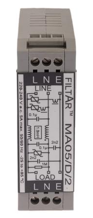 206-7910 RS PRO Surge Suppressor Unit 253 V Maximum Voltage Rating 6.5kA Maximum Surge Current EMC Filter