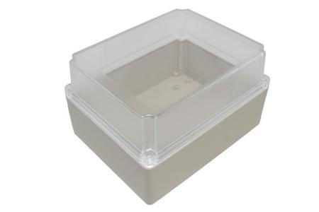 RP1385C Hammond RP Series Light Grey ABS General Purpose Enclosure, IP65, Clear Lid, 186 x 146 x 110mm