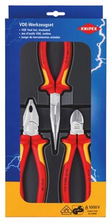 00 20 12 Knipex 3 Piece Electrician Tool Kit Tool Kit with Case, Yes
