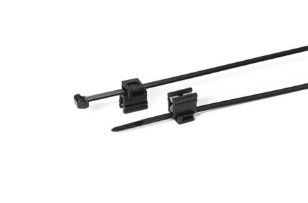 156-01154-T50ROSEC4B-PA66W-BK HellermannTyton EdgeClip Series, Black Nylon 66 Cable Tie Assemblies200mm x 4.6mm