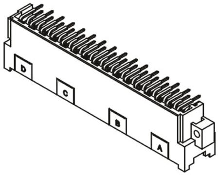 09061486921 Harting 09 06 48 Way 2.54 mm, 5.08 mm Pitch, Type F Class C2, 3 Row, Right Angle DIN 41612 Connector, Plug
