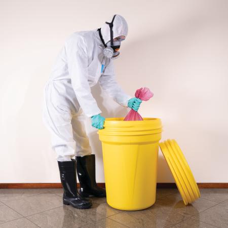 EDR1600SYL Eagle Lab Packs with Screw-On Lid 5gal Yellow Hinged HDPE Waste Bin