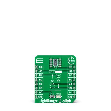 MIKROE-4592 MikroElektronika LightRanger 5 Click ToF Sensor Add On Board for TMF8801 mikroBUS Socket
