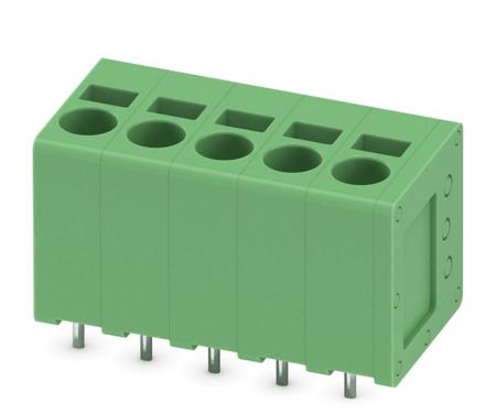 1991121 Phoenix Contact SPT 2.5/ 5-V-5.0 Series PCB Terminal Block, 5-Contact, 5mm Pitch, Through Hole Mount, 1-Row, Spring