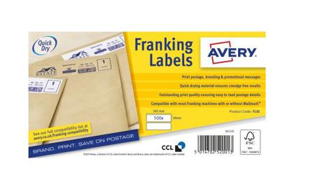 FL01 Avery White Adhesive High Visibility Label Sheet, Pack of 2Sheets