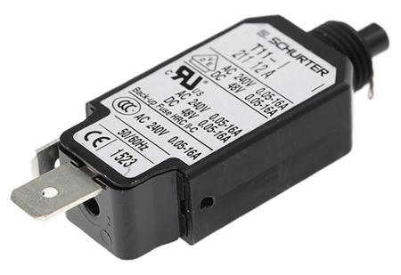 4400.0052 Schurter Thermal Circuit Breaker - T11  Single Pole 240V ac Voltage Rating, 12A Current Rating