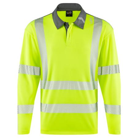 P13-Y-LEO-6XL Leo Workwear GEORGEHAM Yellow Men Hi Vis Polo Shirt