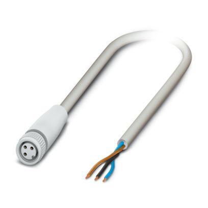 1406477 Phoenix Contact 3 way Free Cable End to Female 3 way Straight Socket M8 Sensor Actuator Cable, 1.5 m