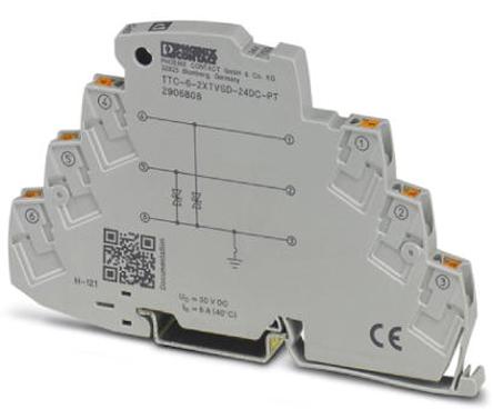 2906808 Phoenix Contact, TTC-6-2XTVSD-24DC-PT Surge Protector 30 V dc Maximum Voltage Rating 1kA Maximum Surge Current Surge