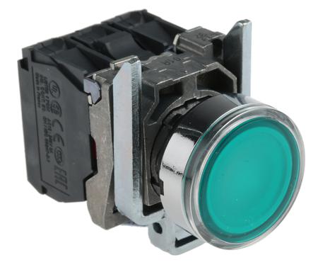 XB4BW33B5 Schneider Electric Harmony XB4 Series Illuminated Push Button, Spring Return, Panel Mount, 22mm Cutout, SPDT, Green