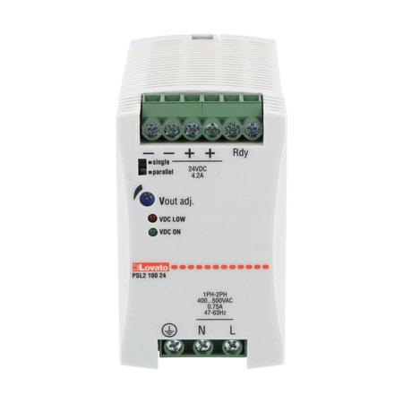 PSL210024 Lovato PSL DIN Rail Power Supply, 500V ac ac Input, 24V dc Output, 4.2A Output