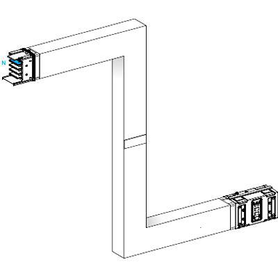 KSA630DZE43F Schneider Electric Cross Elbow Busbar Trunking, 1.2m, 630A, Canalis Series