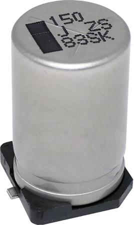 EEHZS1J151P Panasonic 150μF Surface Mount Polymer Capacitor, 63V dc