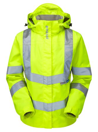 P704-12 PULSAR P704 Yellow Women Hi Vis Fleece Jacket, 12
