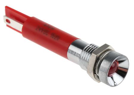 210-951 RS Pro Red LED Indicator, 24 V dc, 5 mm Lamp Size, 8mm Mounting Hole Size