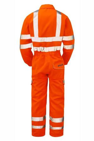 PR339-S PULSAR Orange Reusable Hi Vis Overalls, S