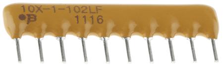 4610X-101-102LF Bourns, 4600X 1kΩ ±2% Bussed Resistor Array, 9 Resistors, 1.25W total, SIP, Through Hole