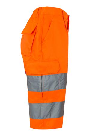 303005_19_M Velilla 303005 Fluorescent Orange Unisex Hi Vis Shorts, 90cm