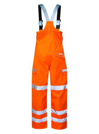 PR504-M PULSAR Orange Waterproof Salopettes, M Hi-Vis