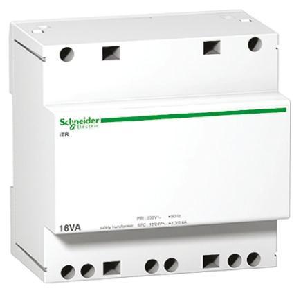 A9A15218 Schneider Electric 16VA DIN Rail Transformer, 230V ac Primary, 12V ac Secondary