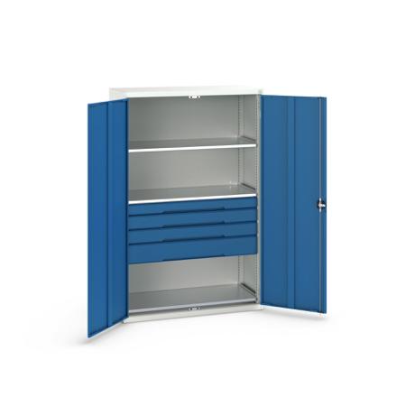 16926656.11 Bott 2 Door, 4 Drawer Sheet Steel Cupboard, 1300 x 550 x 2000mm