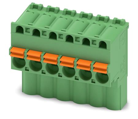 1910076 Phoenix Contact, 5mm Pitch, FKCVW 2.5/ 6-ST, 6 Way, Pluggable Terminal Block, Plug, Spring Cage Termination,