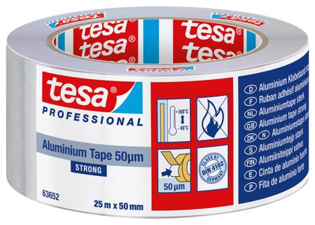63652-00001-00 Tesa Conductive Aluminium Tape, 50mm x 25m