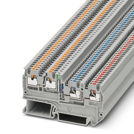 3244436 Phoenix Contact  PTIO 1.5/S/3-LED 24 GN Series Grey, 1.5mm², Triple-Level, Push In Termination