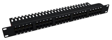 PANISDN50N CAE Multimedia Connect  Series Cat3 50 Port RJ45 Patch Panel 44.4mm Grey