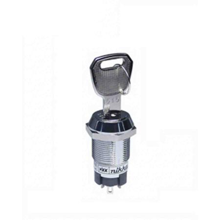 CKL13EFW01 NKK Switches IP40 Keylock Switch, SPDT, 3 A 3-Way Flat-Key