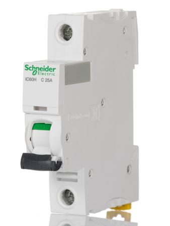 A9F54125 Schneider Electric , Acti 9 iC60H Mini Circuit Breaker 1P, DIN Rail Mount
