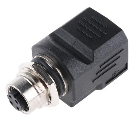 8901620000 Weidmuller Single-Port M12 Socket/RJ45 Socket Adapter, Cat5, Shielded