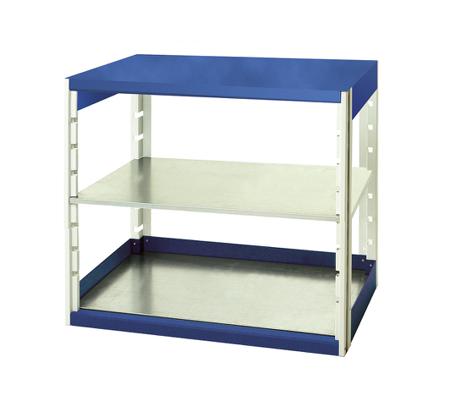 46001003-11V Bott Blue 2 Shelf Sheet Steel Storage Rack System Shelving System Upright Frames, 1000mm x 1050mm, 525mm