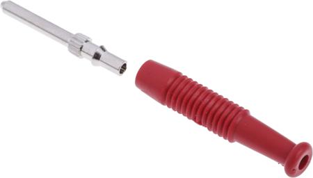 973509101 Hirschmann Red Test Plug, 6A, 60V dc, Nickel Plated