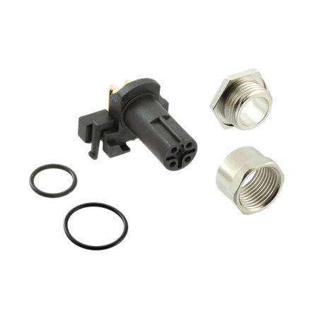 4-2172083-2 TE Connectivity M12 Series, 5 Pole Right Angle PCB Mount Circular Connector Socket, IP68, Female Contacts