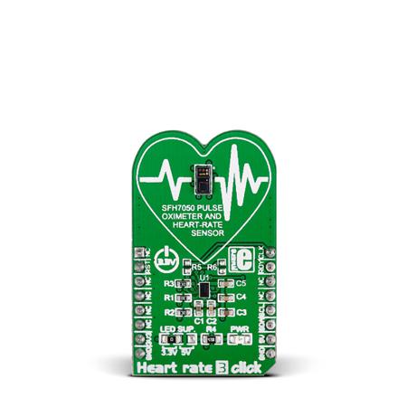MIKROE-2036 MikroElektronika Heart Rate 3 Click Heart Rate Sensor MikroBus Click Board for SFH 7050