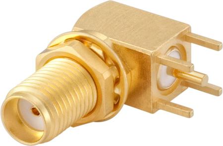 32K246-400L5 Rosenberger SMA Series, Jack PCB Mount, 50Ω, Solder Termination, Right Angle Body