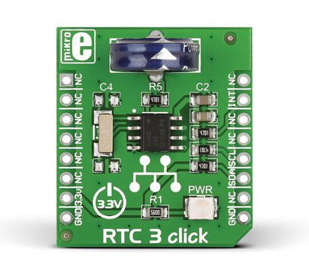 MIKROE-1839 MikroElektronika , RTC3 Real Time Clock (RTC) mikroBus Click Board for BQ32000