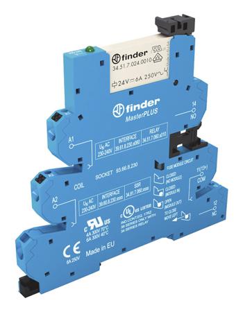 39.61.0.240.0060 Finder 39 Series Interface Relay Module, DIN Rail Mount, 240V ac/dc Coil, SPDT, 1-Pole, 6/10A Load